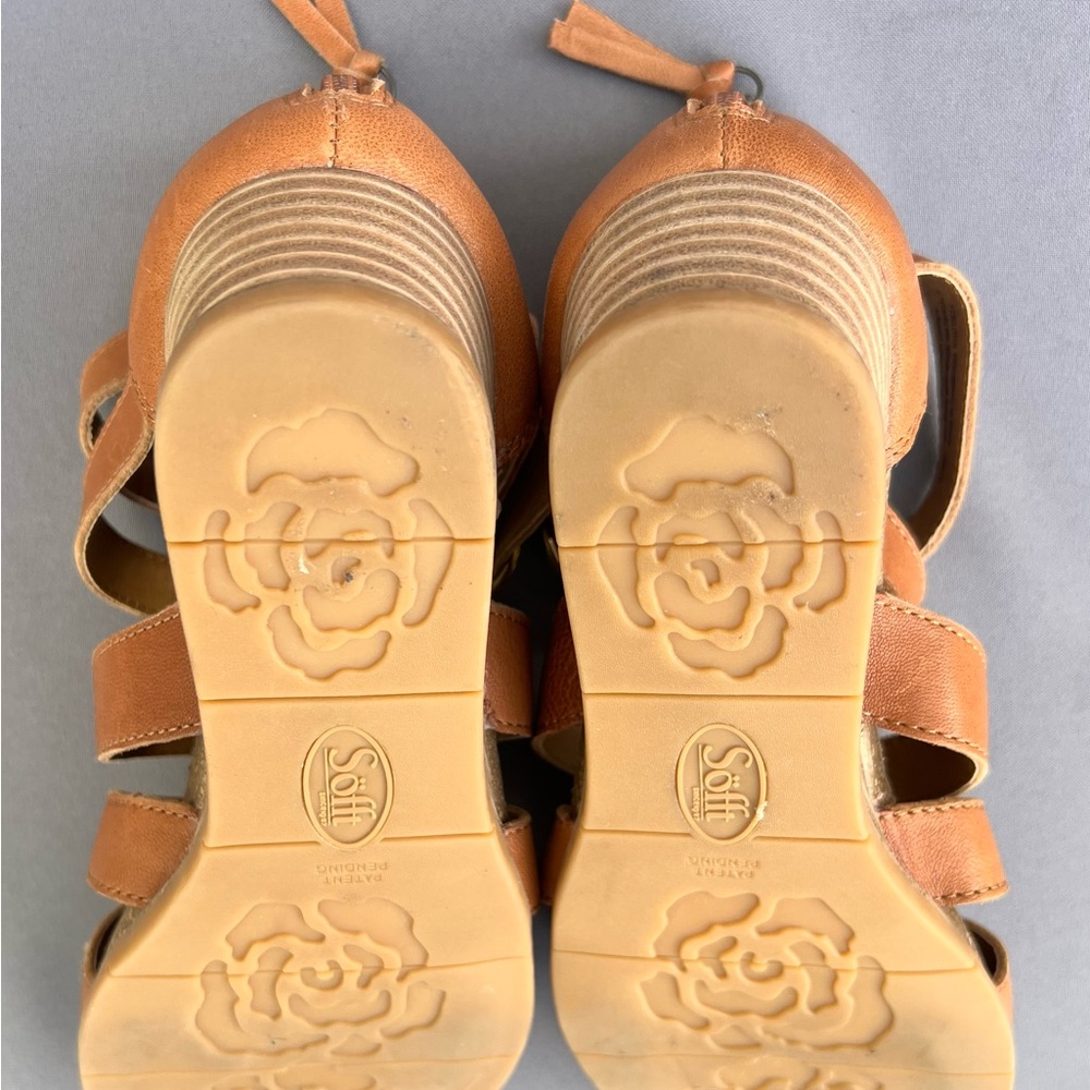 SOFT Iris Caged Wedge Leather Sandal Brown Women's 8.5 US Size - Picture 10 of 14